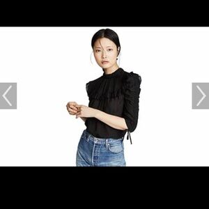 Veronica Beard Silk Black Ruffle Howell Blouse size 0